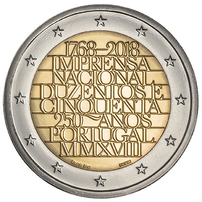 Portogallo 2€ 250 Anni INCM 2018 BNC