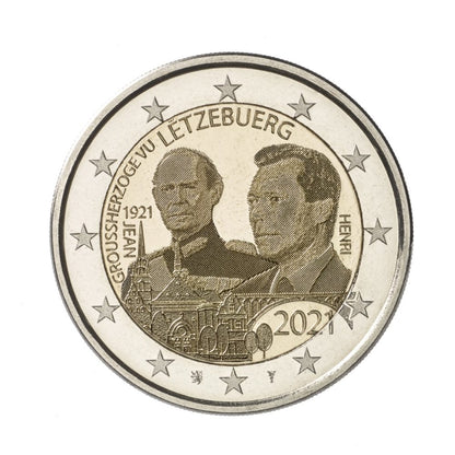 Lussemburgo 2€ 100 anni di nascita del Granduca Jean 2021 (versione ologramma)